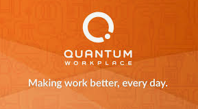 Graphic of Quantum Workplace logo with the words "Making work better, every day."