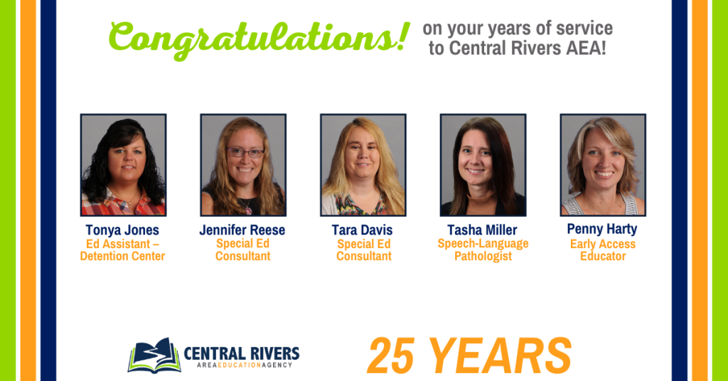 Congratulations to CRAEA staff on 25 years of service.