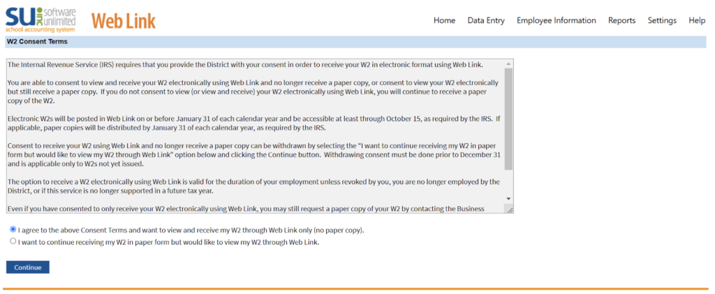 Electronic W-2 consent (continued)