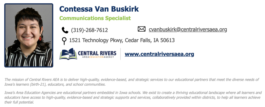 New Google email signature example